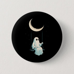 Badge Rond 5 Cm Chemise Fantastique Lune Éffrayante Mignonne Nuit