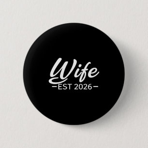 Badge Rond 5 Cm Chemise Femme Épouse 2026 Mariée Lune de Miel Mari