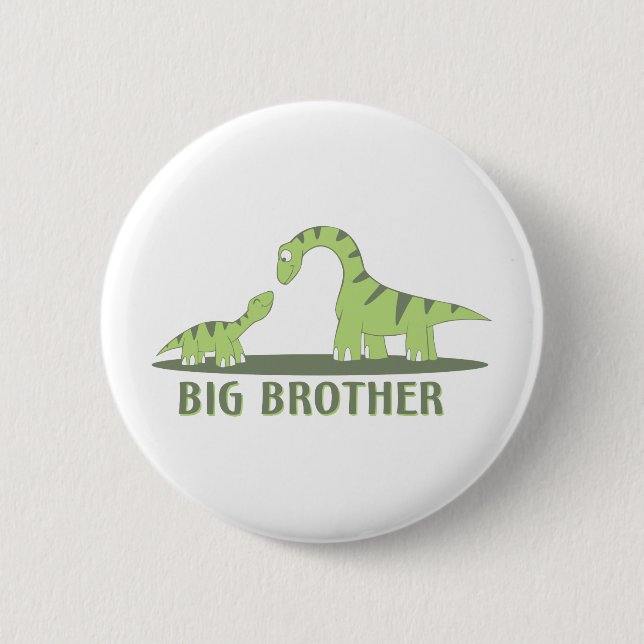 Badge Rond 5 Cm Chemise fraîche de frère - thème de dinosaure (Devant)