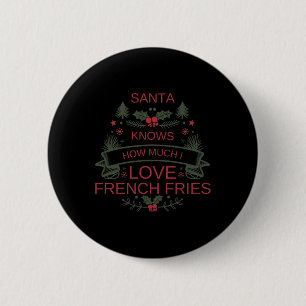Badge Rond 5 Cm Chemise Fries Française Noël 2025 Pour Confort