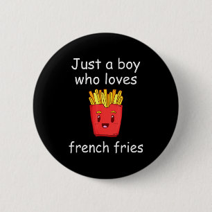Badge Rond 5 Cm Chemise Frites Drôle Amateur de Frites Françaises