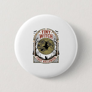 Badge Rond 5 Cm Chemise Halloween de Sorcière Bébé pour Première S