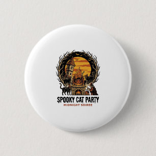 Badge Rond 5 Cm Chemise Halloween Gravure Vintage Fête de Chat Eff