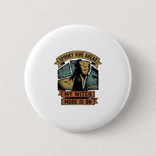 Badge Rond 5 Cm Chemise Halloween Sorcière Drôle Design Vintage So