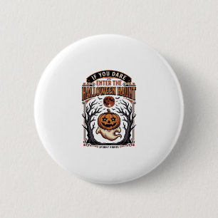 Badge Rond 5 Cm Chemise Halloween Vintage Citrouille Gravée Fantôm