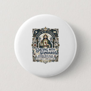 Badge Rond 5 Cm Chemise humouristique Jésus rencontre relation chr