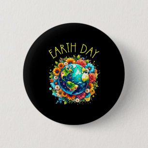 Badge Rond 5 Cm Chemise Journée de la Terre Joyeuse Terre Mignonne