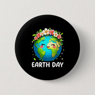 Badge Rond 5 Cm Chemise Joyeuse Journée de la Terre Terre Mignonne