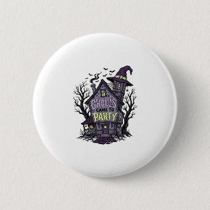 Badge Rond 5 Cm Chemise Maison Hantée Mignonne Soirée Halloween Dé