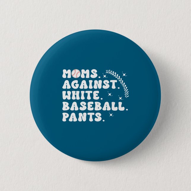 Badge Rond 5 Cm Chemise Mamans de baseball Jour de match de baseba (Devant)