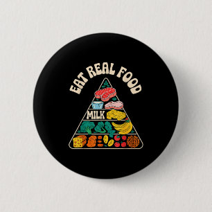 Badge Rond 5 Cm Chemise Manger de Vrais Aliments Pyramide Alimenta