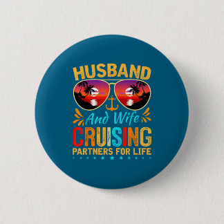 Badge Rond 5 Cm Chemise Mari Épouse Croisière Vacances
