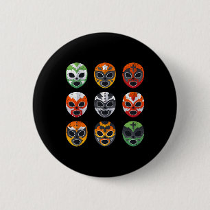 Badge Rond 5 Cm Chemise Masques Lucha Libre Garçon Hommes Lutte Me