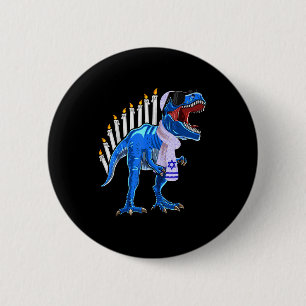 Badge Rond 5 Cm Chemise Menorasaurus Rex T Rex Dinosaure Hanukkah 