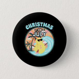 Badge Rond 5 Cm Chemise Noël en Juillet Plage Vacances d'Été Chemi