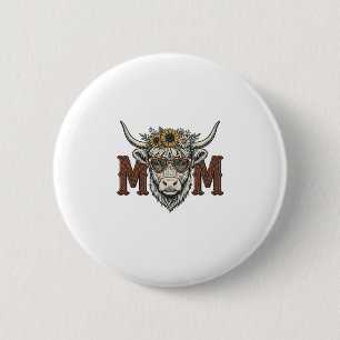 Badge Rond 5 Cm Chemise occidentale florale vintage de maman vache