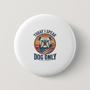 Badge Rond 5 Cm Chemise Patriote Bouledogue Gravure Vintage Amour