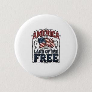 Badge Rond 5 Cm Chemise Patriotique Vintage America Terre De Liber