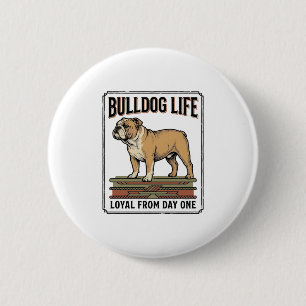 Badge Rond 5 Cm Chemise pour amateur de Bouledogue Art de chien gr