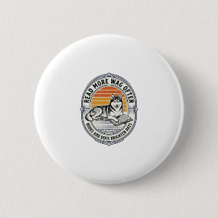 Badge Rond 5 Cm Chemise pour amateur de livres et de chiens Gravur