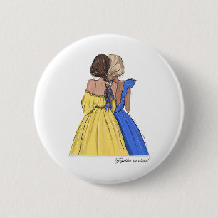 Badge Rond 5 Cm Chemise pour dames Stand With Ukraine Filles ukrai