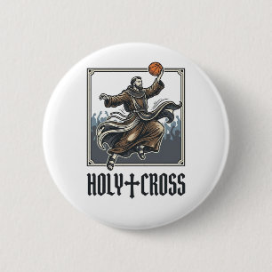 Badge Rond 5 Cm Chemise religieuse vintage de basket-ball Holy Cro