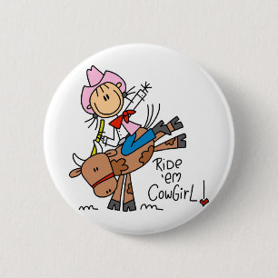 Badge Rond 5 Cm Chemise Ride Em Cowgirl et Cadeaux