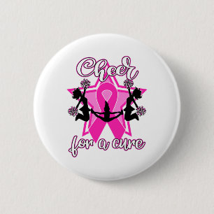 Badge Rond 5 Cm Chemise rose Ruban pour cancer du sein Pom-pom gir