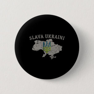 Badge Rond 5 Cm Chemise Slava Ukraini Ukraine Militaire Ukrainien