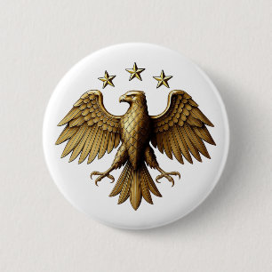 Badge Rond 5 Cm Chemise Syrienne Moderne à Emblème d'Aigle d'Ident