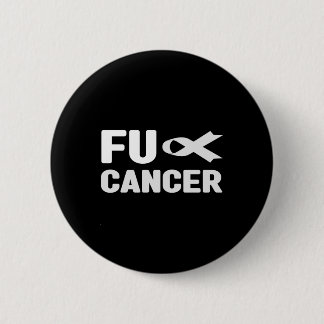 Badge Rond 5 Cm Chemise T Cancer Fu - Ruban Blanc, Cancer Du Poumo