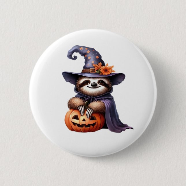 Badge Rond 5 Cm Chemise T classique Sloth Halloween (Devant)
