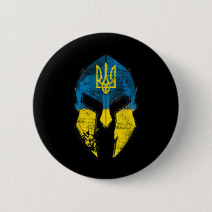Badge Rond 5 Cm Chemise Ukraine Casque Sparta Blason Ukraine Drape