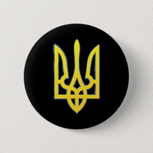 Badge Rond 5 Cm Chemise Ukraine Trident Ukrainien Militaire Zelens