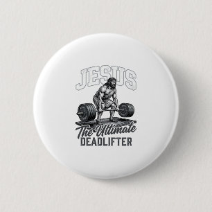 Badge Rond 5 Cm Chemise Vector Vintage Jésus Ultimate Deadlifter D
