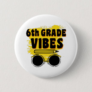 Badge Rond 5 Cm Chemise Vibe Retour à l'école 6e Enfant Premier Jo