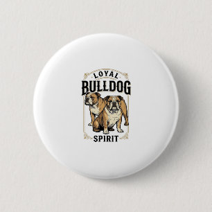 Badge Rond 5 Cm Chemise Vintage Bulldog Twin Bulldogs Gravure Tee_