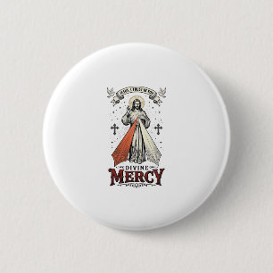 Badge Rond 5 Cm Chemise vintage Divine Mercy Jésus je fais confian