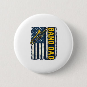 Badge Rond 5 Cm Chemise vintage drapeau américain trombone papa de