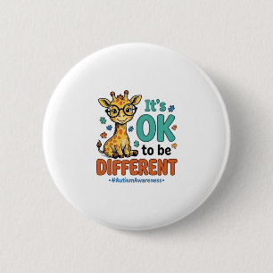 Badge Rond 5 Cm Chemise vintage girafe différente de sensibilisati