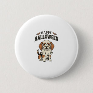Badge Rond 5 Cm Chemise vintage gravure de chien fantôme Happy Hal