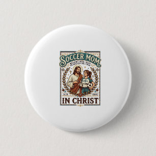 Badge Rond 5 Cm Chemise Vintage Jésus Volleyball Softball Football