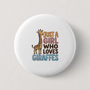 Badge Rond 5 Cm Chemise Vintage Juste Une Fille Qui Aime Les Giraf