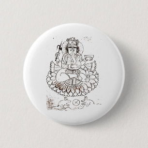 Badge Rond 5 Cm Chemise Vintage Lord Ganesha T Hindou Hindouisme Y