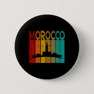 Badge Rond 5 Cm Chemise vintage Maroc, J'aime la carte du Maroc Ma