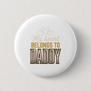 Badge Rond 5 Cm Chemise vintage typographique Mon cœur appartient