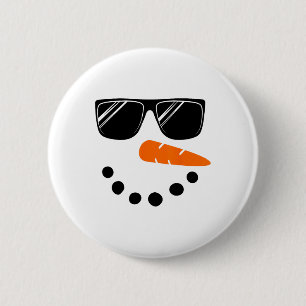 Badge Rond 5 Cm Chemise visage de bonhomme de neige garçons enfant
