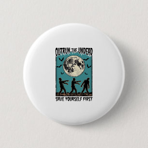 Badge Rond 5 Cm Chemise Zombie Chase Vintage Évasion Graphique des