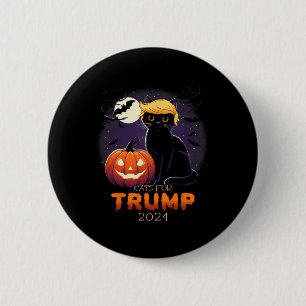 Badge Rond 5 Cm Chemises de chat Trump Chat noir Costume d'Hallowe
