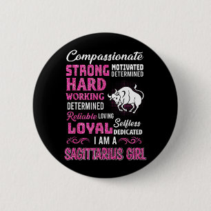 Badge Rond 5 Cm Chemises de naissance de fille Sagittaire Drôle de
